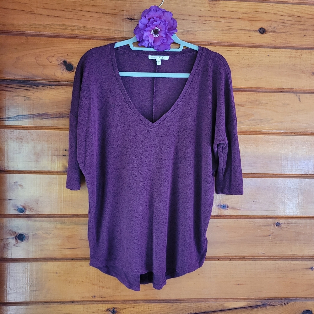 Women's Purple V-Neck Sweater